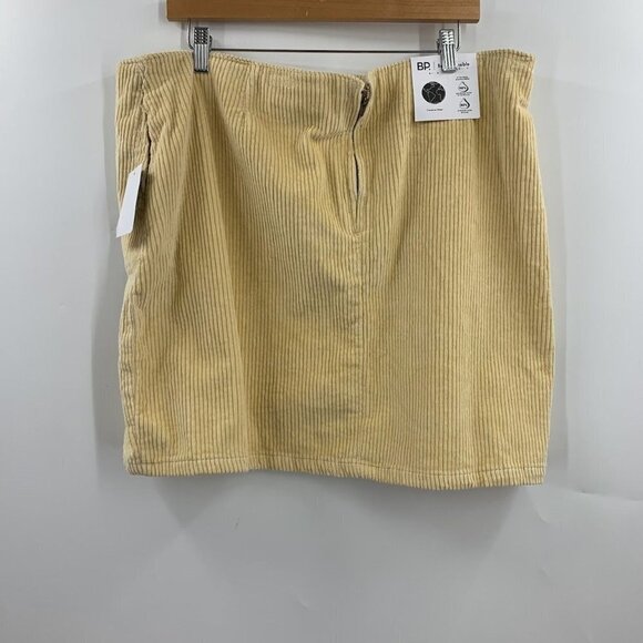 Bp Women's Corduroy Notched‎ Hem High Waist Corduroy Skirt In Tan Size 3X NWT - Picture 3 of 15